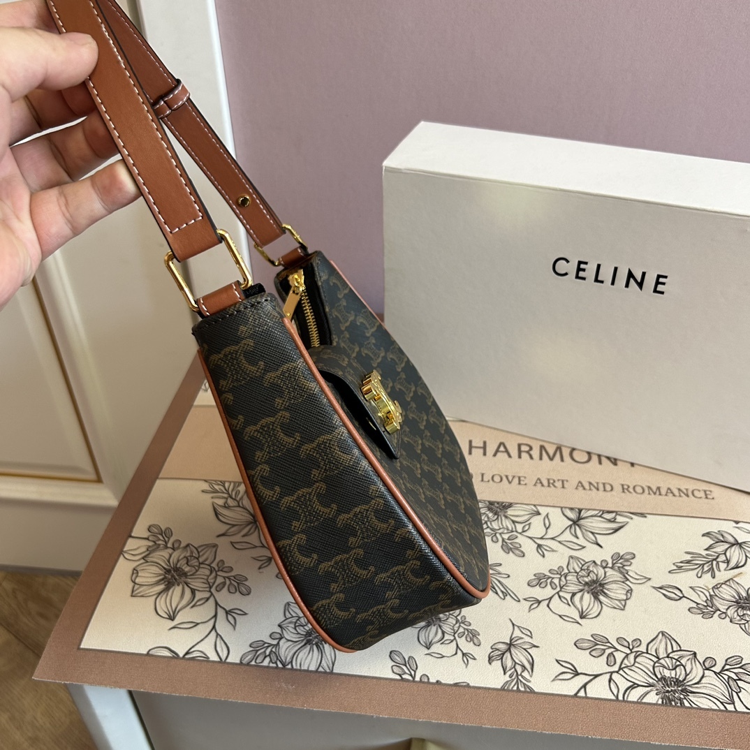 【CELINE】ミディアム AVA トリオンフ キャンバス ソフトバッグ ショルダーバッグ レディース