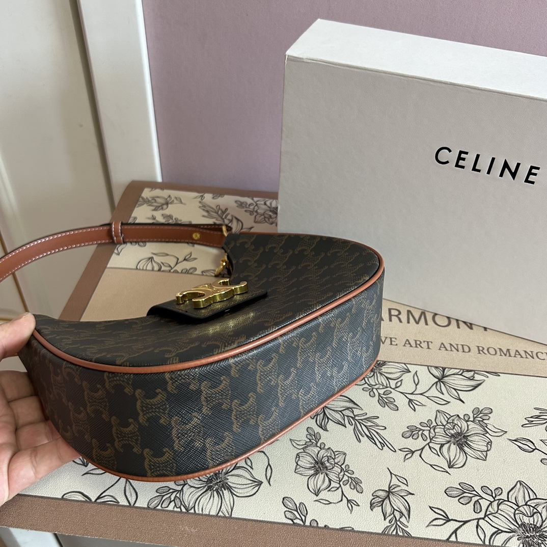 【CELINE】ミディアム AVA トリオンフ キャンバス ソフトバッグ ショルダーバッグ レディース