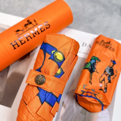 エルメス（HERMES）晴雨兼用 傘 日傘 自動折り たたみ傘 2色 レディース