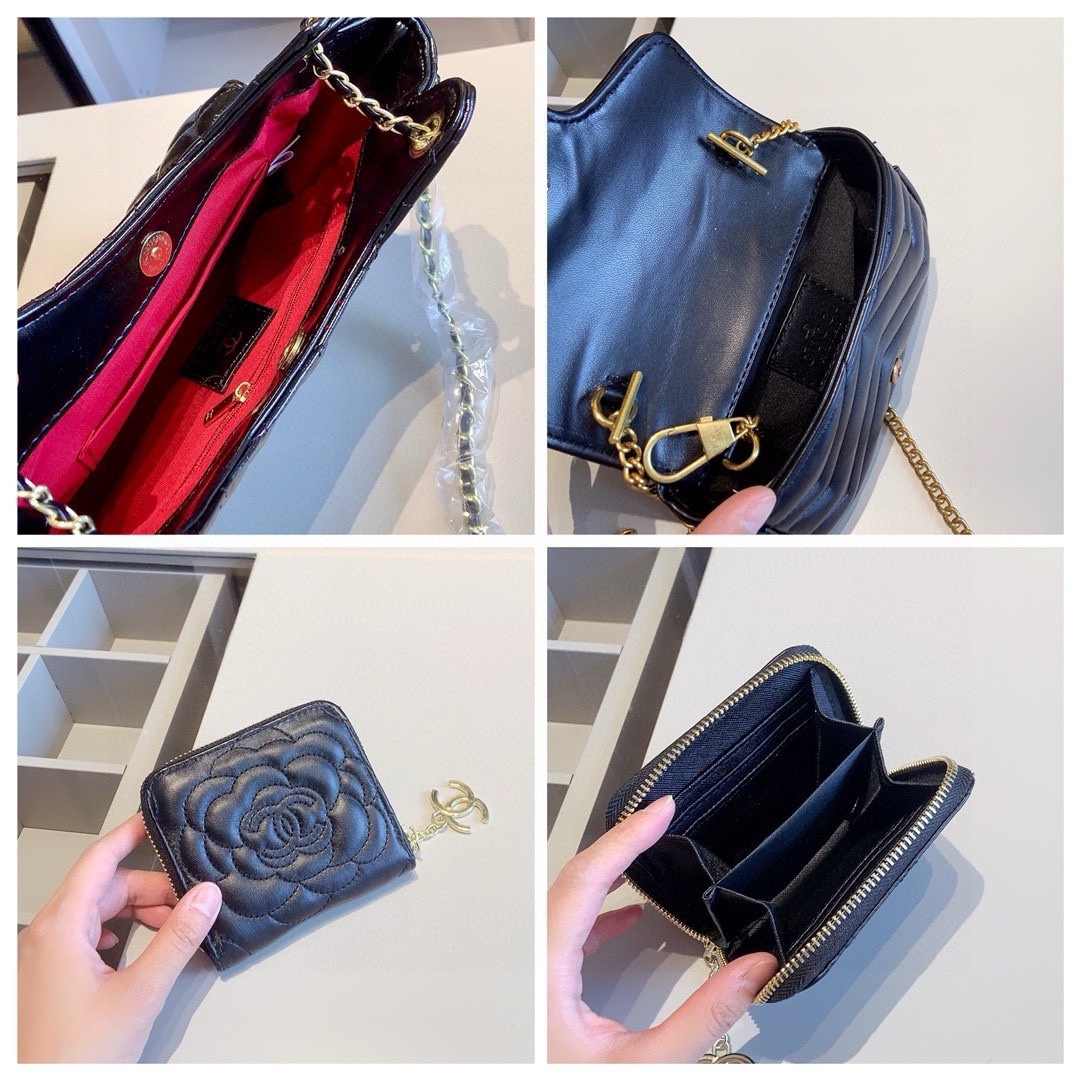 シャネル トートバッグ＋財布 グッチ ショルダーバッグ お得セット 3点 ブラック レディース