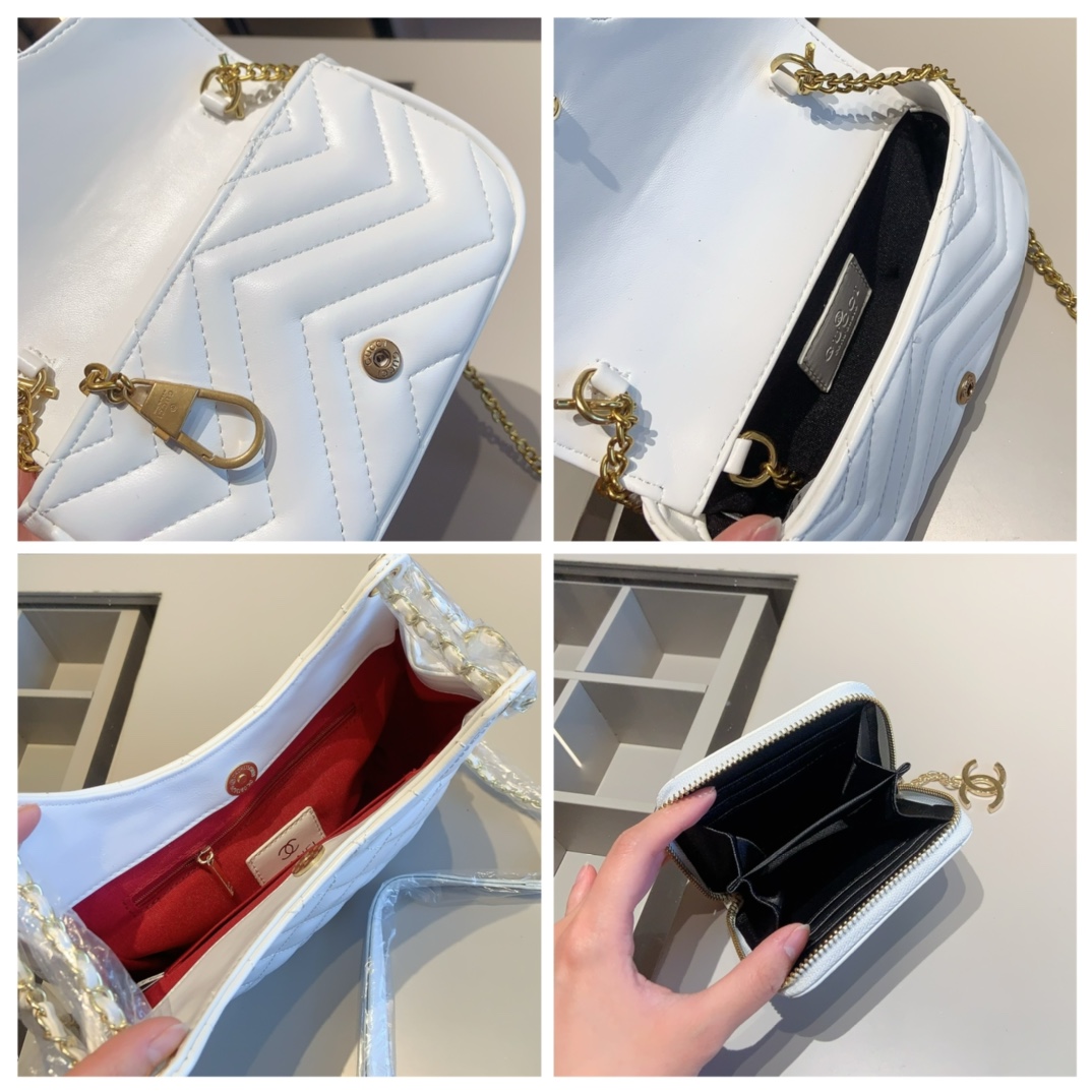 シャネル トートバッグ＋財布 グッチ ショルダーバッグ お得セット 3点 ホワイト レディース