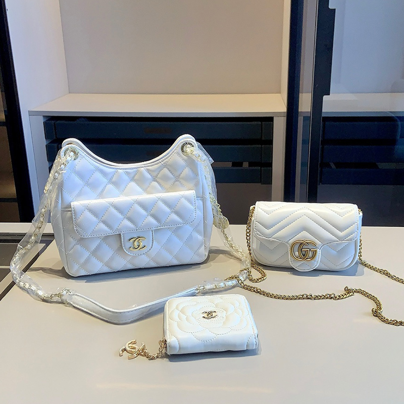 シャネル トートバッグ＋財布 グッチ ショルダーバッグ お得セット 3点 ホワイト レディース