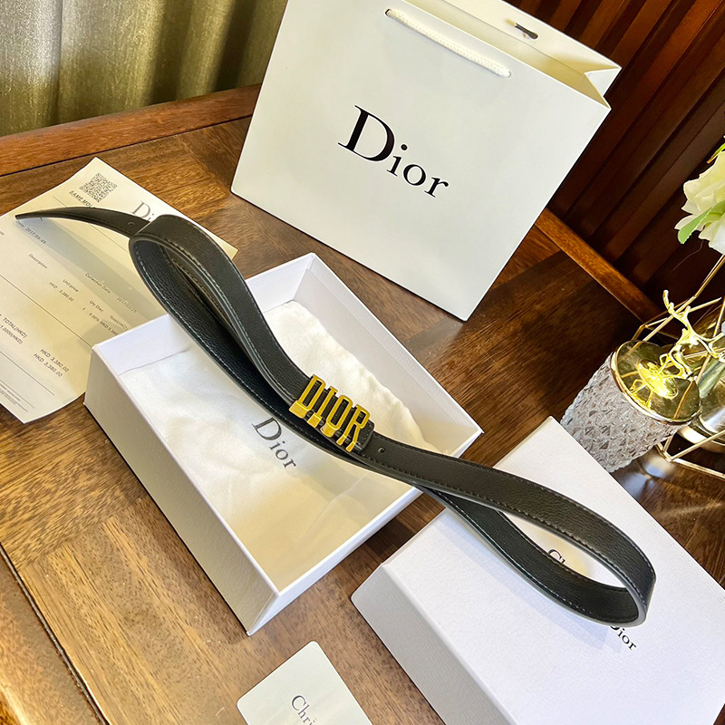 ディオール DIOR 幅2.5cm 牛革 ベルト メンズ