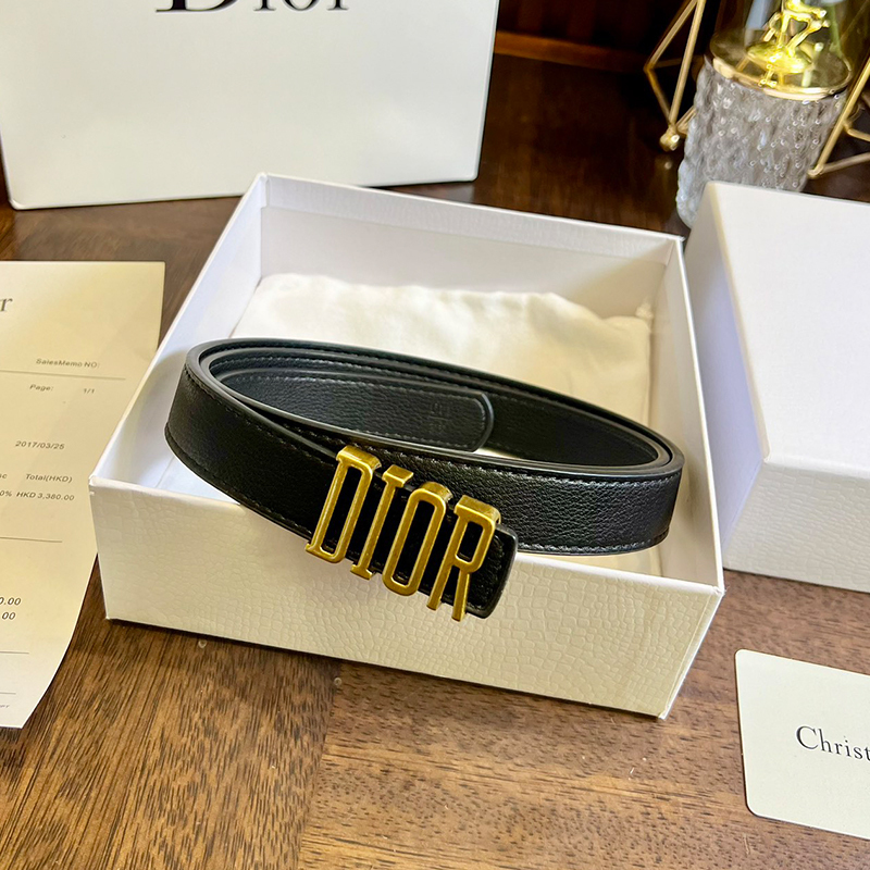 ディオール DIOR 幅2.5cm 牛革 ベルト メンズ