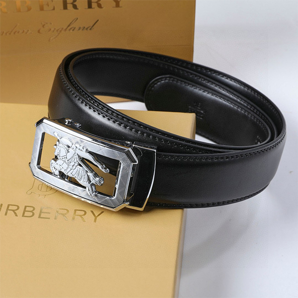 Burberry バーバリー 牛革 ベルト 35MM 穴なし オートロック式 サイズ調整可能 メンズ