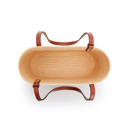 【LOEWE】ロエベ スクエア バスケットバッグ スモール /ラフィア&カーフ