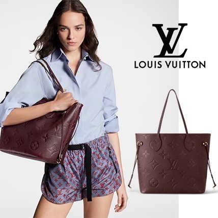 ルイヴィトン ネバーフルMMワインレッド トートバッグ レディース