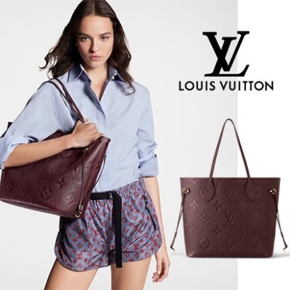 ルイヴィトン ネバーフルMMワインレッド トートバッグ レディース