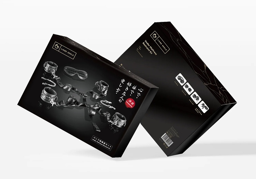 Liebe Seele Temptation 8件黑色約束套裝，奢華仿鱷魚皮材質，專為BDSM愛好者設計。