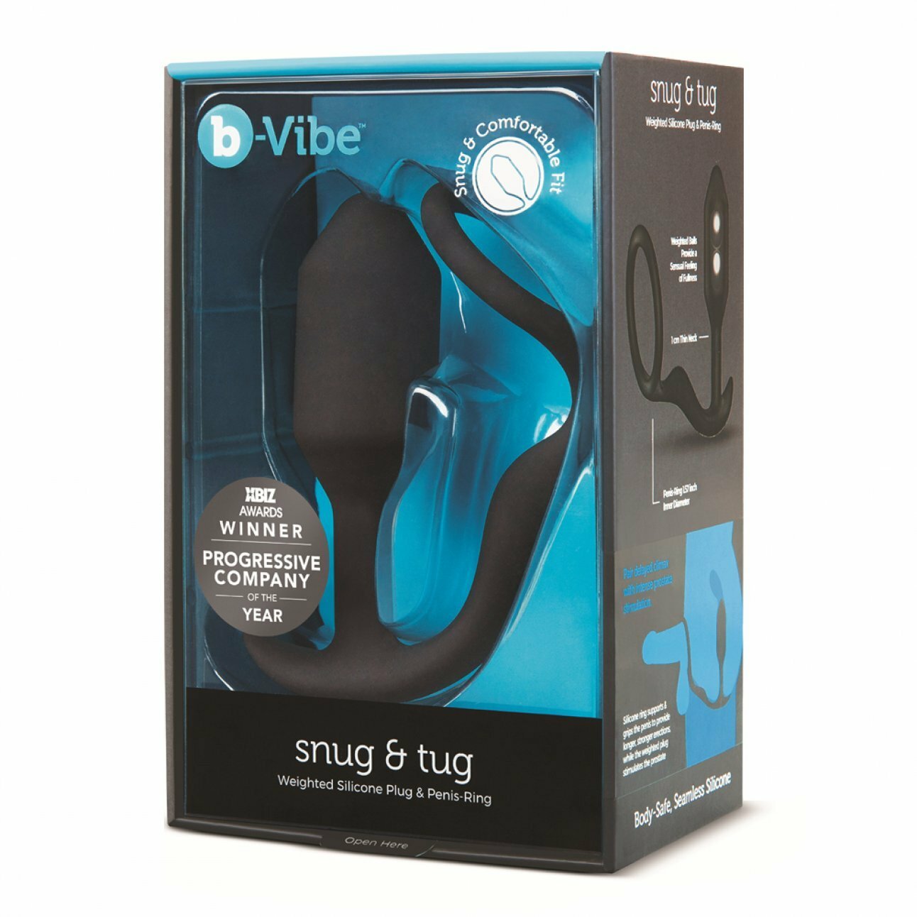 b-Vibe 矽膠持久環後庭塞 黑色