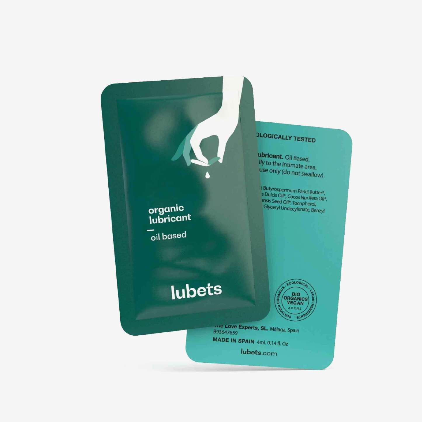 西班牙 lubets 有機潤滑液，油性基底，帶微椰子香氣，滋潤親膚，4ml x 10 片設計，隨時享受滑順體驗。