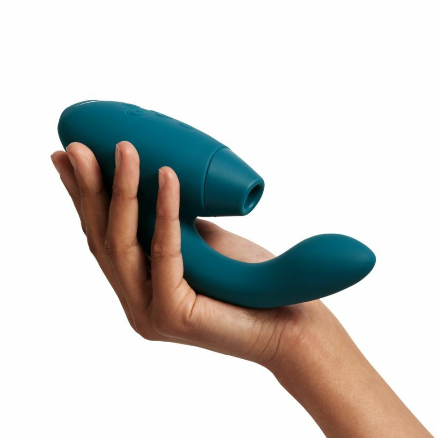 Womanizer DUO 2 便攜式按摩棒，結合G點震動與Pleasure Air空氣刺激技術。