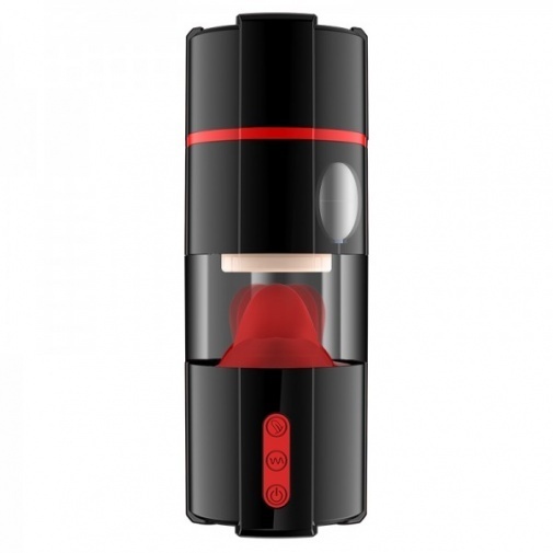 MyToys FrenchKiss 全自動舌舔震動飛機杯，黑色設計，7種舔舐+7種震動模式，帶來真實口交體驗。