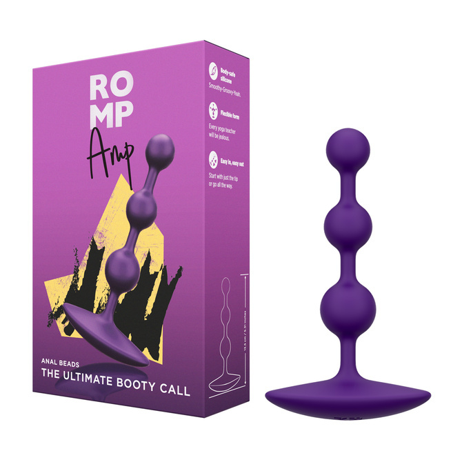 ROMP Amp 靈活的肛門珠 紫色