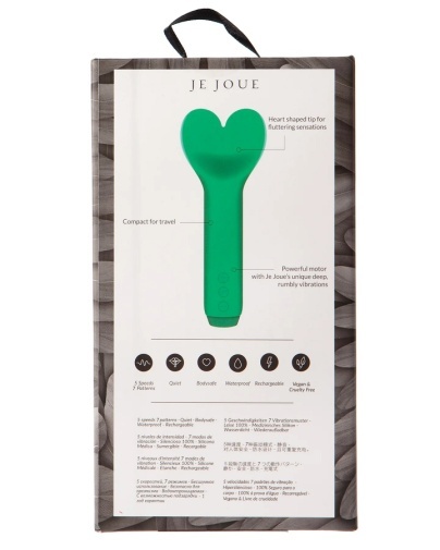 Je Joue Amour Bullet 子彈震動器，翡翠綠/淡玫瑰色，心形震動頭，5速7頻，醫療級矽膠