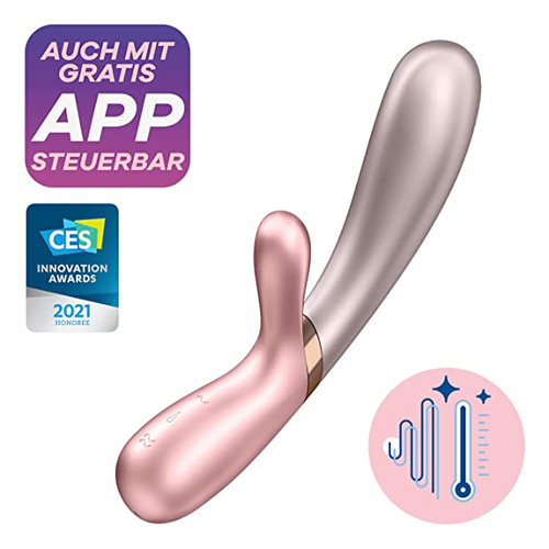 Satisfyer Hot Lover 加溫雙頭兔耳按摩棒 粉紅色-SING DR