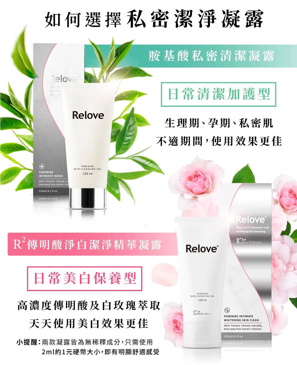 Relove 私密肌R²深層傳明酸淨白潔淨精華凝露 120ml-SING DR