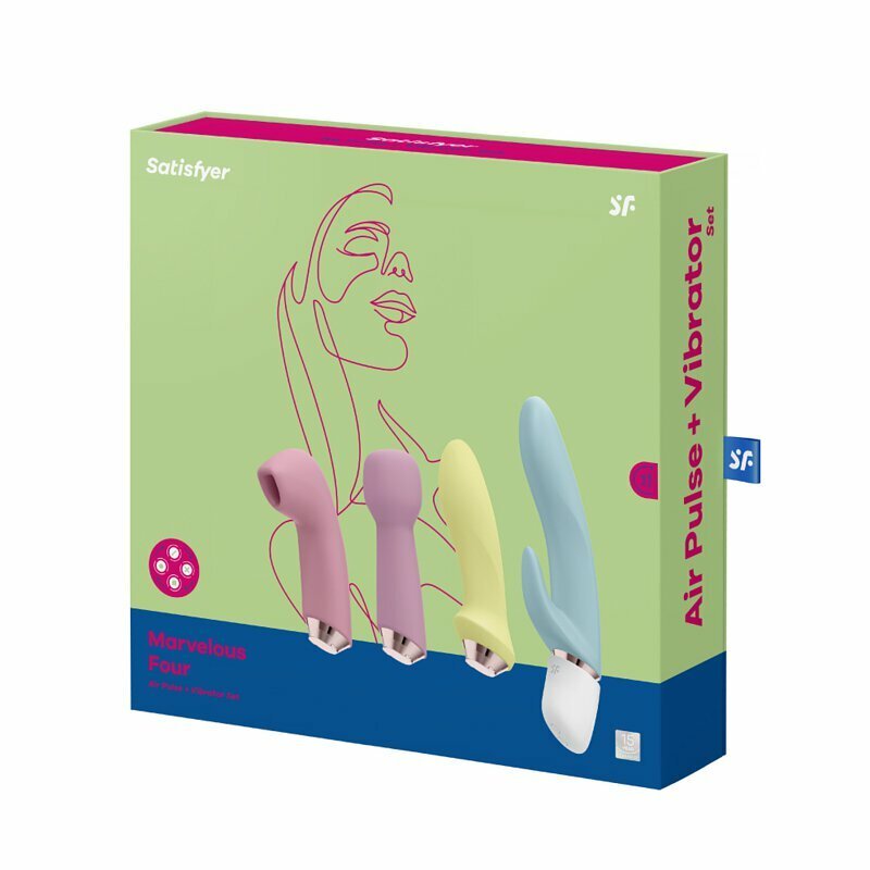 Satisfyer Marvelous Four 吸啜器按摩棒 4件套裝 玫瑰金環-SING DR