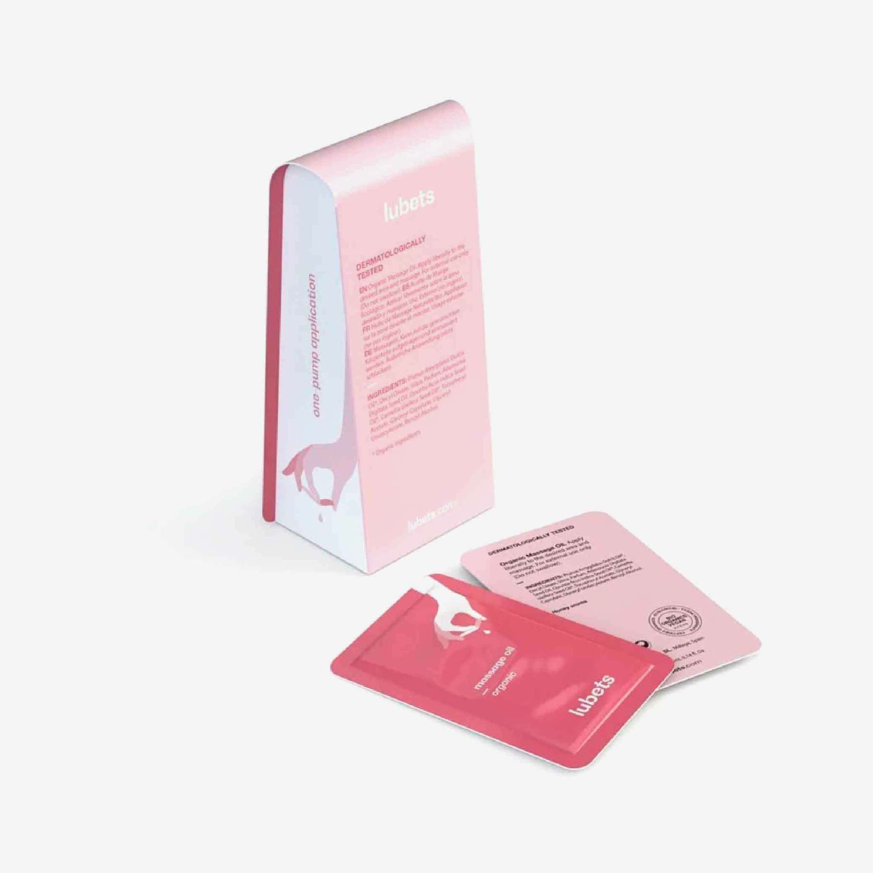 lubets 西班牙天然按摩油，4ml x 10 片，一次性包裝，低敏成分，蜜糖香氣，適合身體按摩與情感親密時光。