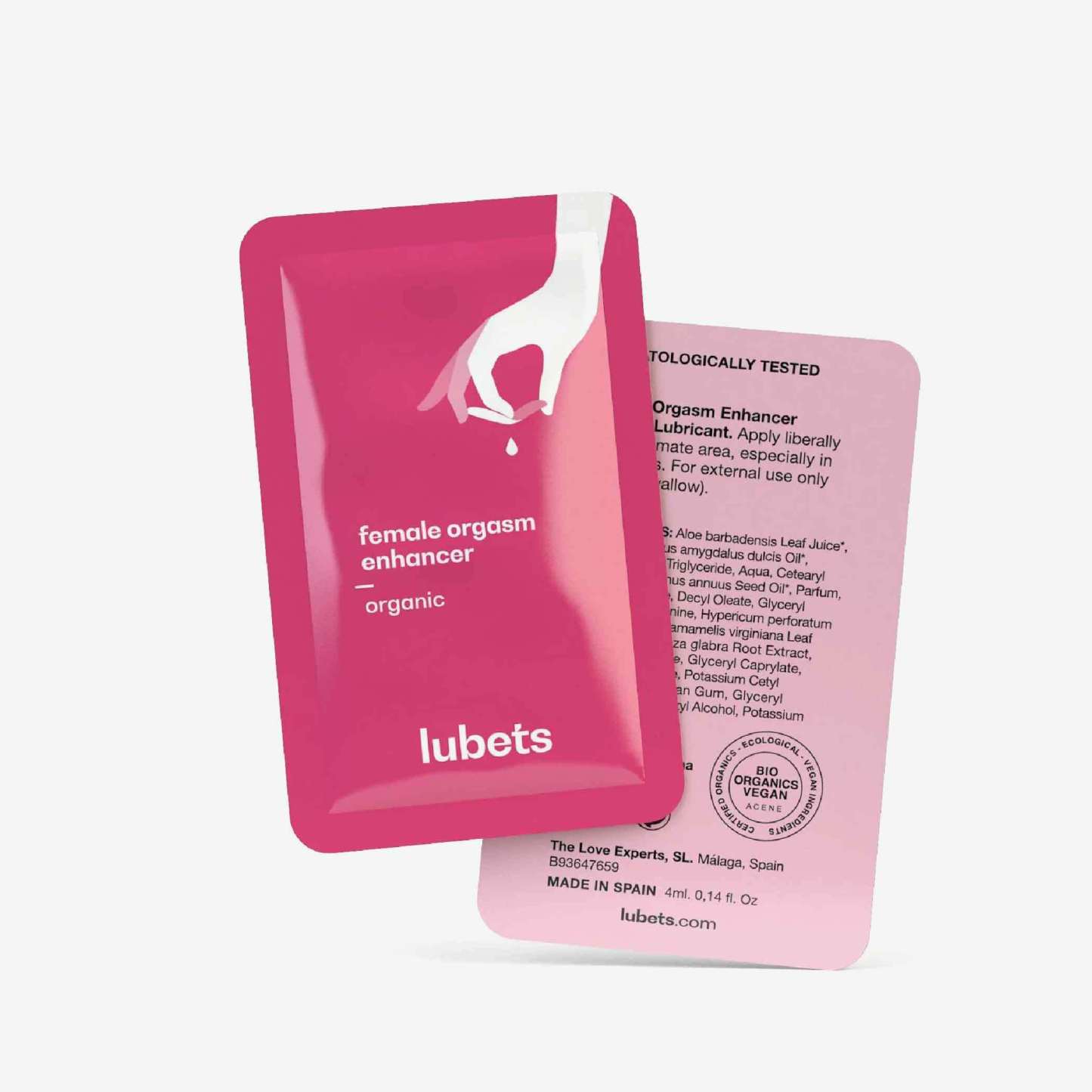 Lubets 女士專用高潮提升液，含天然有機成分，清新無花果香氣，單片 4ml 設計，方便攜帶，提升性愛體驗。
