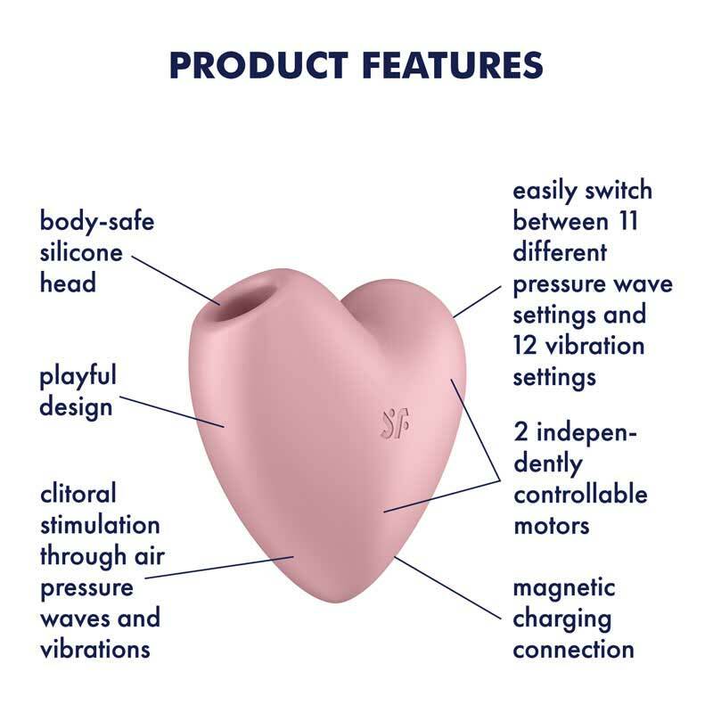 Satisfyer Cutie Heart 可愛心形吸啜震動器 (淺紅色/藍色)-SING DR