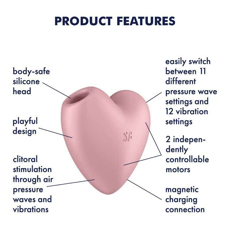Satisfyer Cutie Heart 可愛心形吸啜震動器 (淺紅色/藍色)-SING DR