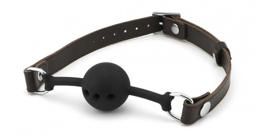 可調節的Liebe Seele矽膠口枷，深棕色與黑色選擇，適合各類BDSM玩法。