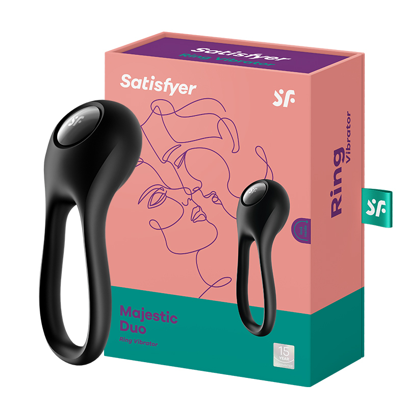 Satisfyer Majestic Duo 二合一雙震動陰莖環 黑色-SING DR