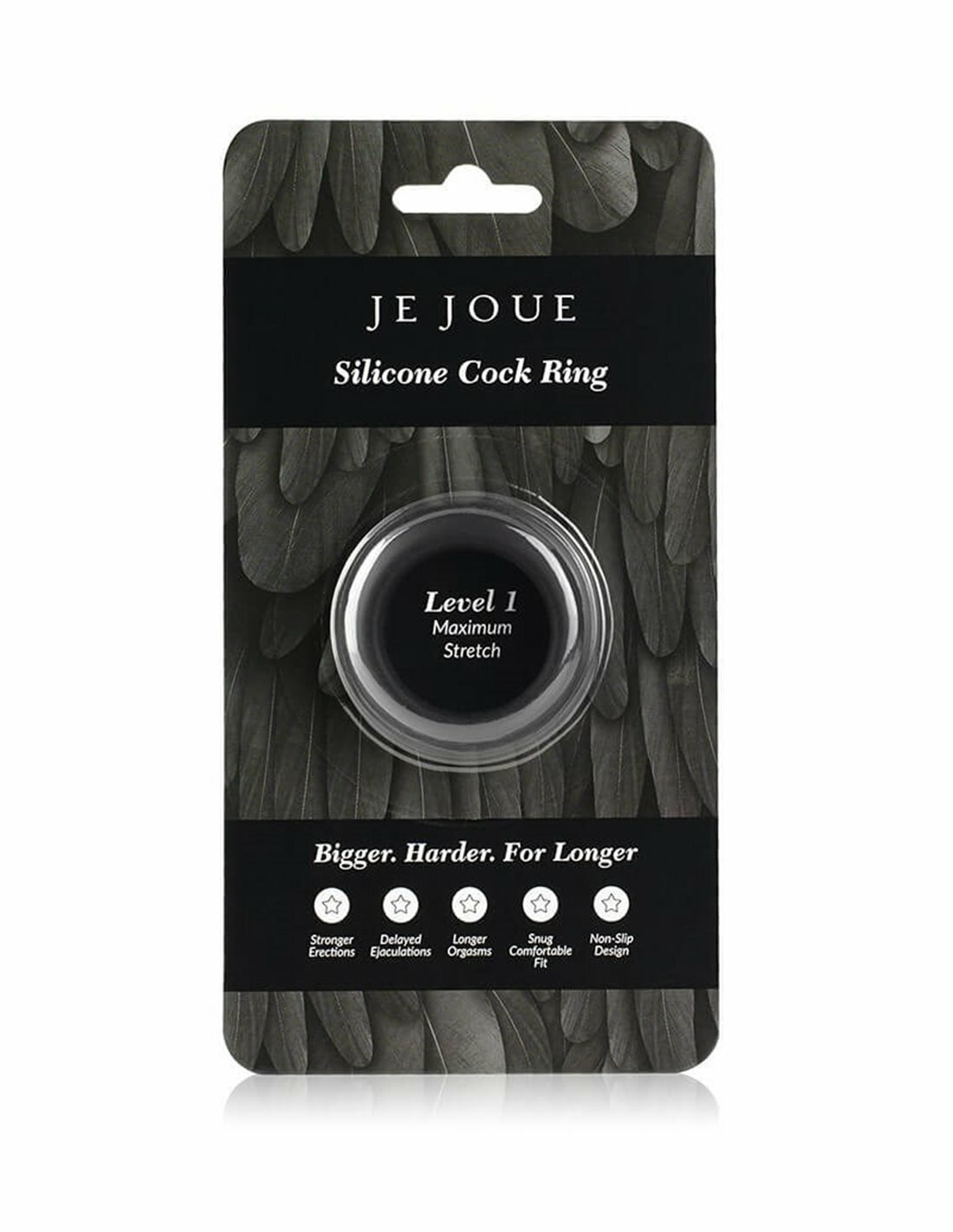 Je Joue 陰莖環 Level 1 黑色，中等拉伸級別，超柔軟矽膠材質，防滑設計穩定貼合