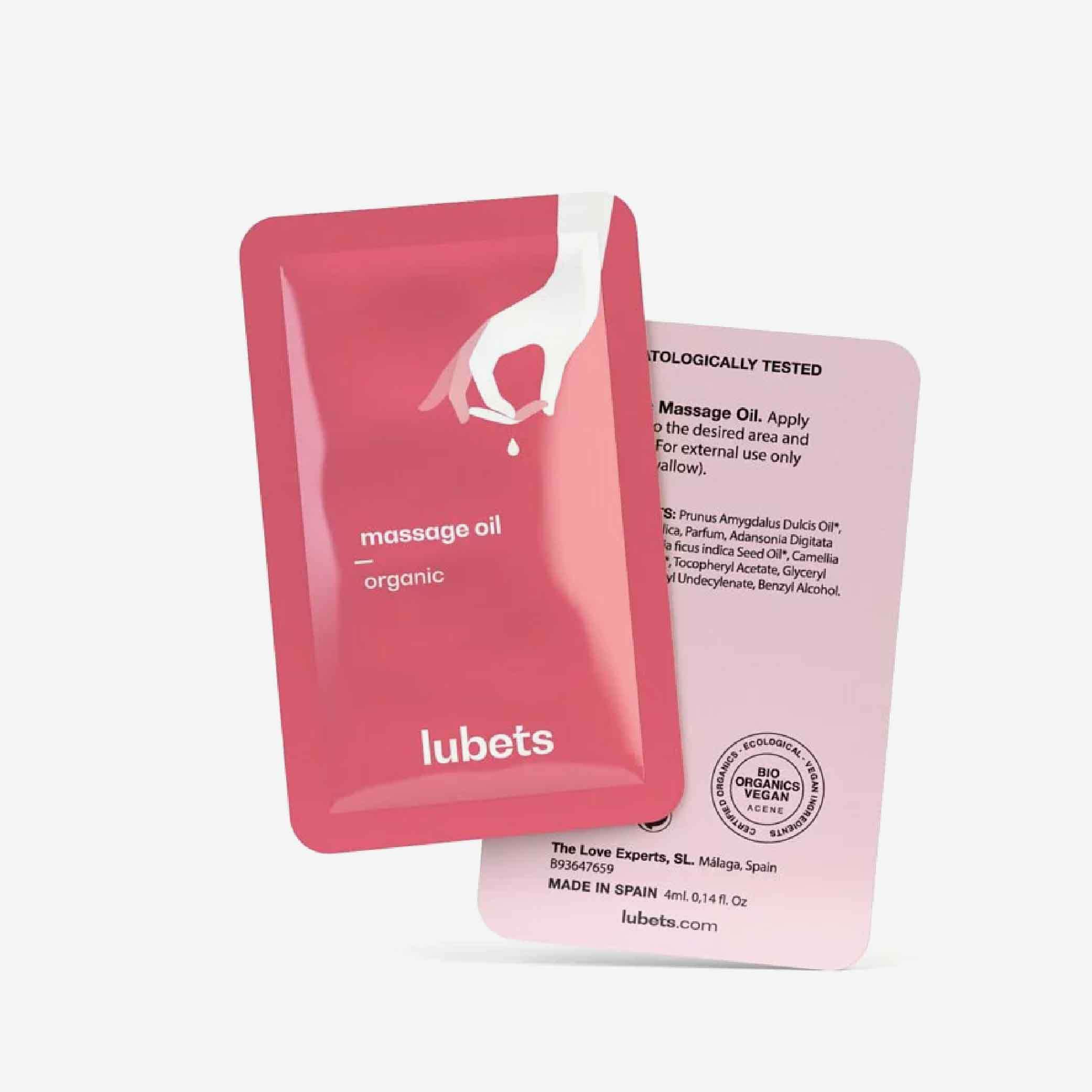 lubets 按摩油十片裝，富含天然有機成分，甜美蜜糖香氣，攜帶方便，隨時享受溫暖舒緩的按摩體驗。