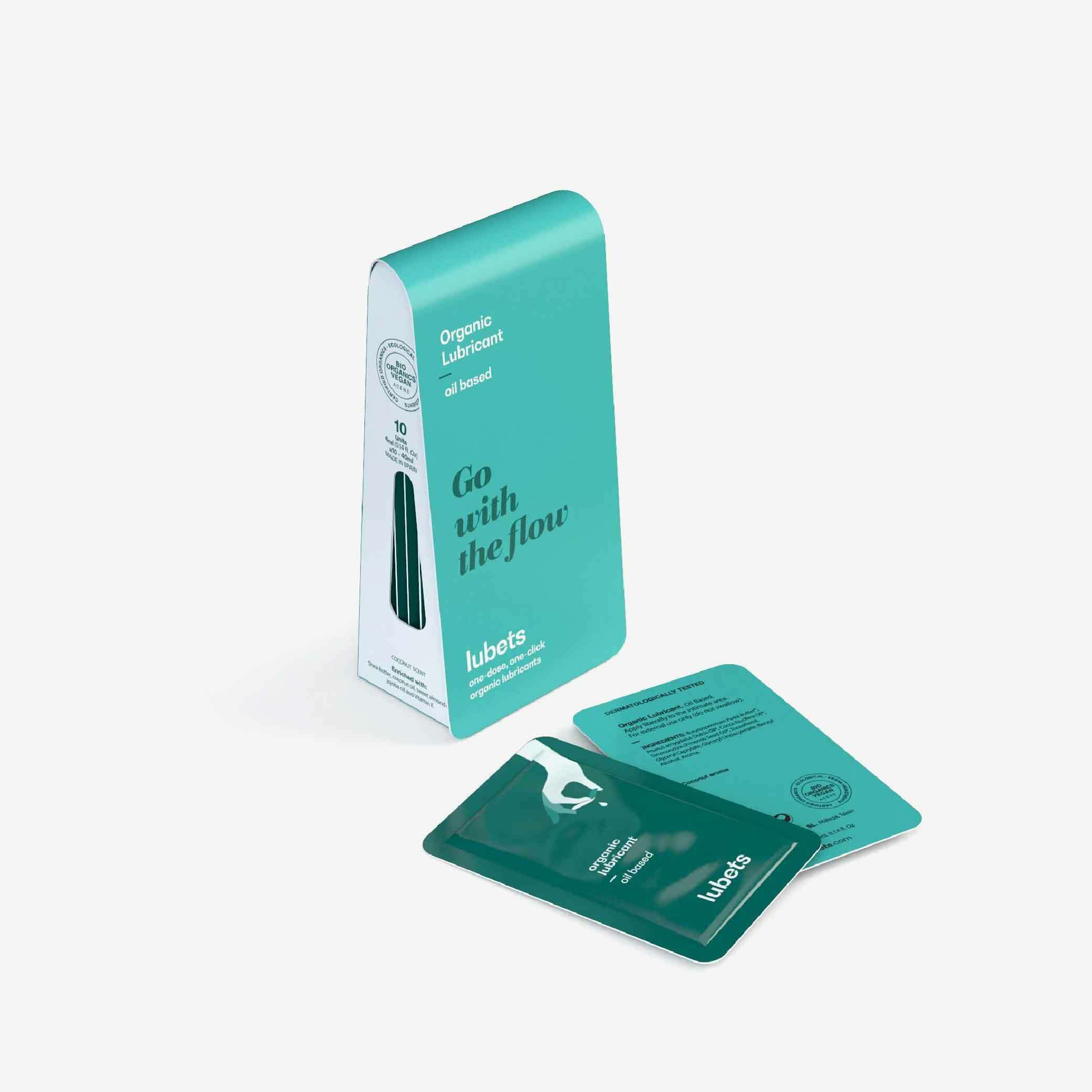 lubets 天然有機油性潤滑液，4ml 單片裝，持久潤滑配方，低敏 pH 親膚，適合敏感肌膚與後庭交使用。