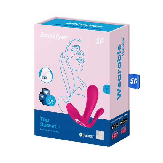 Satisfyer Top Secret+ 手機APP 穿戴式按摩棒 (黑色/粉紅色)-SING DR