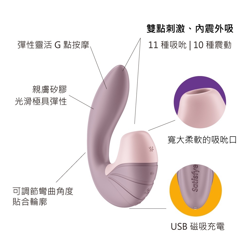 Satisfyer Supernova 吸啜G點按摩棒 (白色/玫瑰色)-SING DR