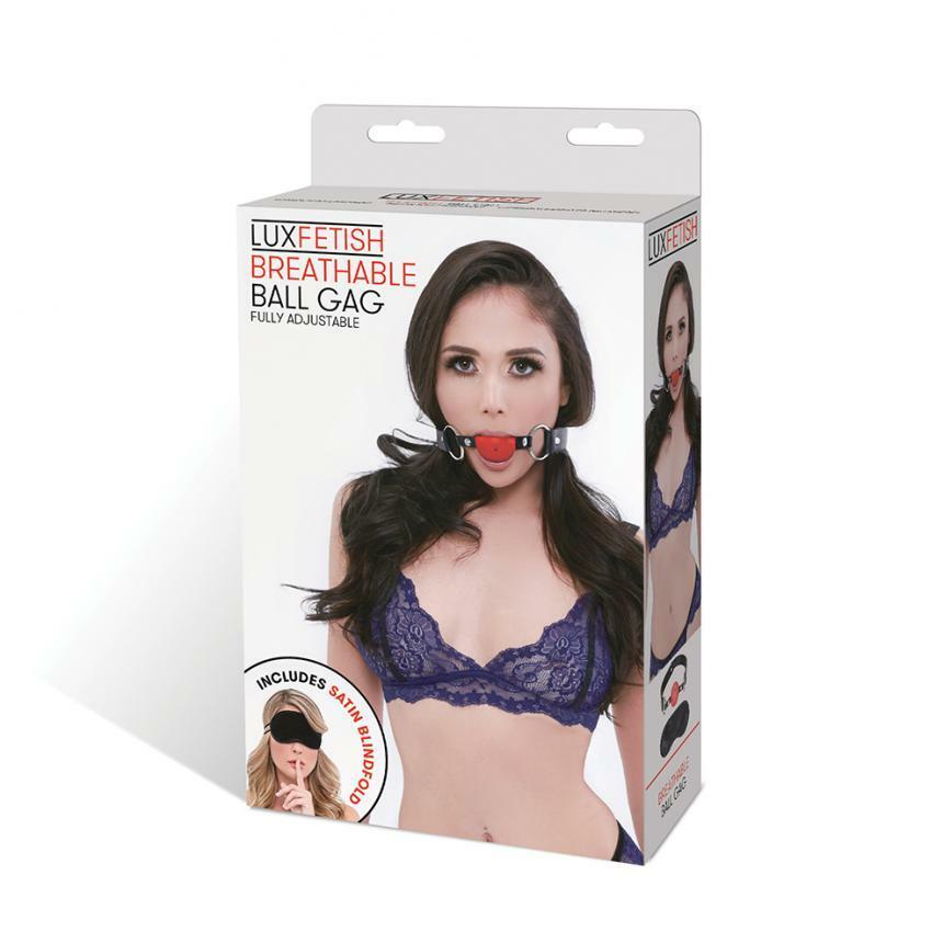 Lux Fetish 透氣口塞連眼罩 黑色/紅色-SING DR