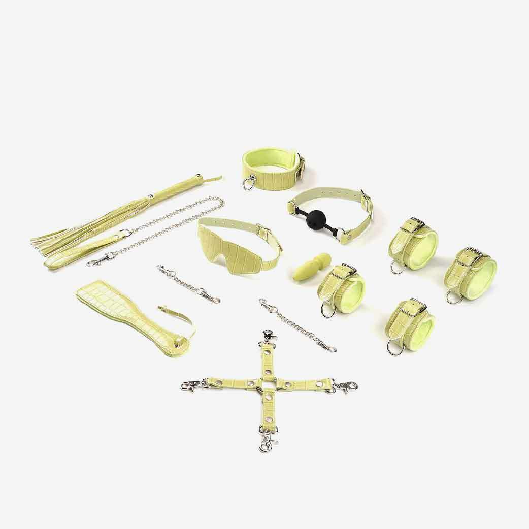 Liebe Seele Macaron 9件捆綁套裝，亮麗馬卡龍色彩設計，適合入門BDSM玩家，提升親密體驗。