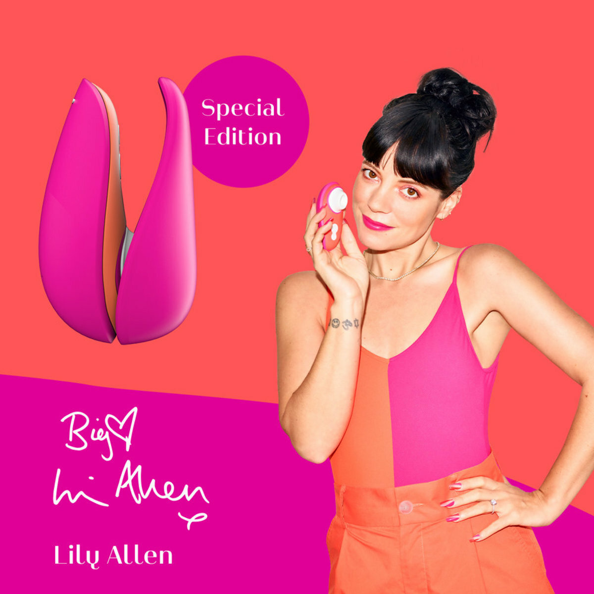 Womanizer Liberty 便攜式陰蒂吸啜器 橙粉紅色【Lily Allen 限量版】-SING DR