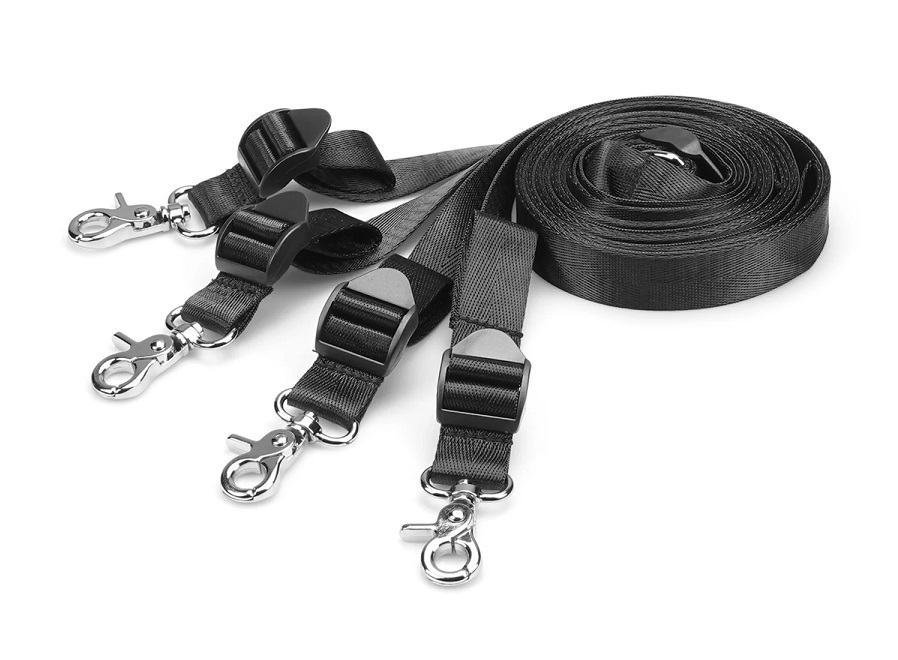 8件套 Liebe Seele Temptation 黑色約束套裝，配有可調節手銬與腳鐐，奢華舒適。