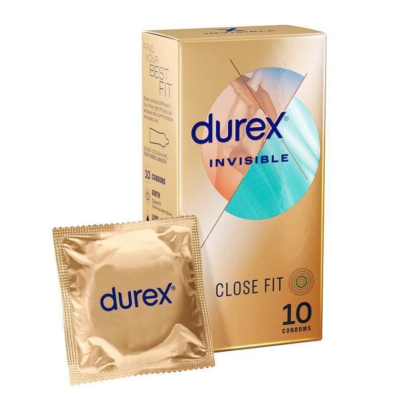 Durex 杜蕾斯 Invisible Close Fit 超薄緊貼裝 乳膠安全套 10片