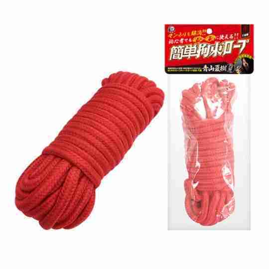A-One 簡單拘束繩子 10米 (紅/黑)-SING DR