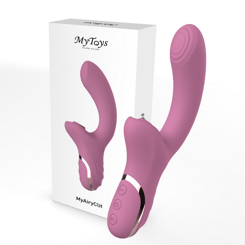 MyToys MyAiryClit 吸啜震動棒，10種吸啜+10種震動模式，G點與陰蒂雙重刺激，USB充電，IPX7防水。