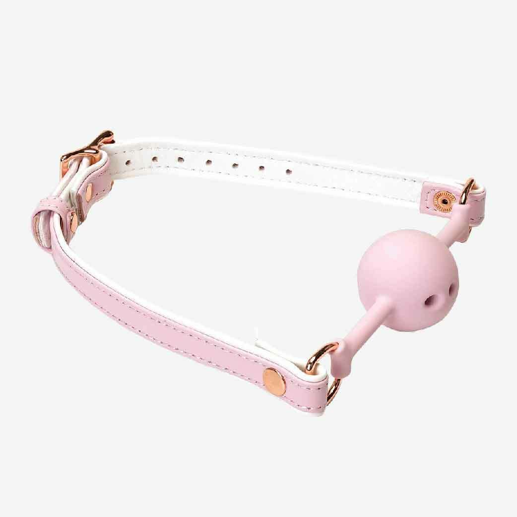 Liebe Seele Fairy Collection 羊皮口塞，粉紅色設計，透氣矽膠球，適合BDSM新手與進階玩家。