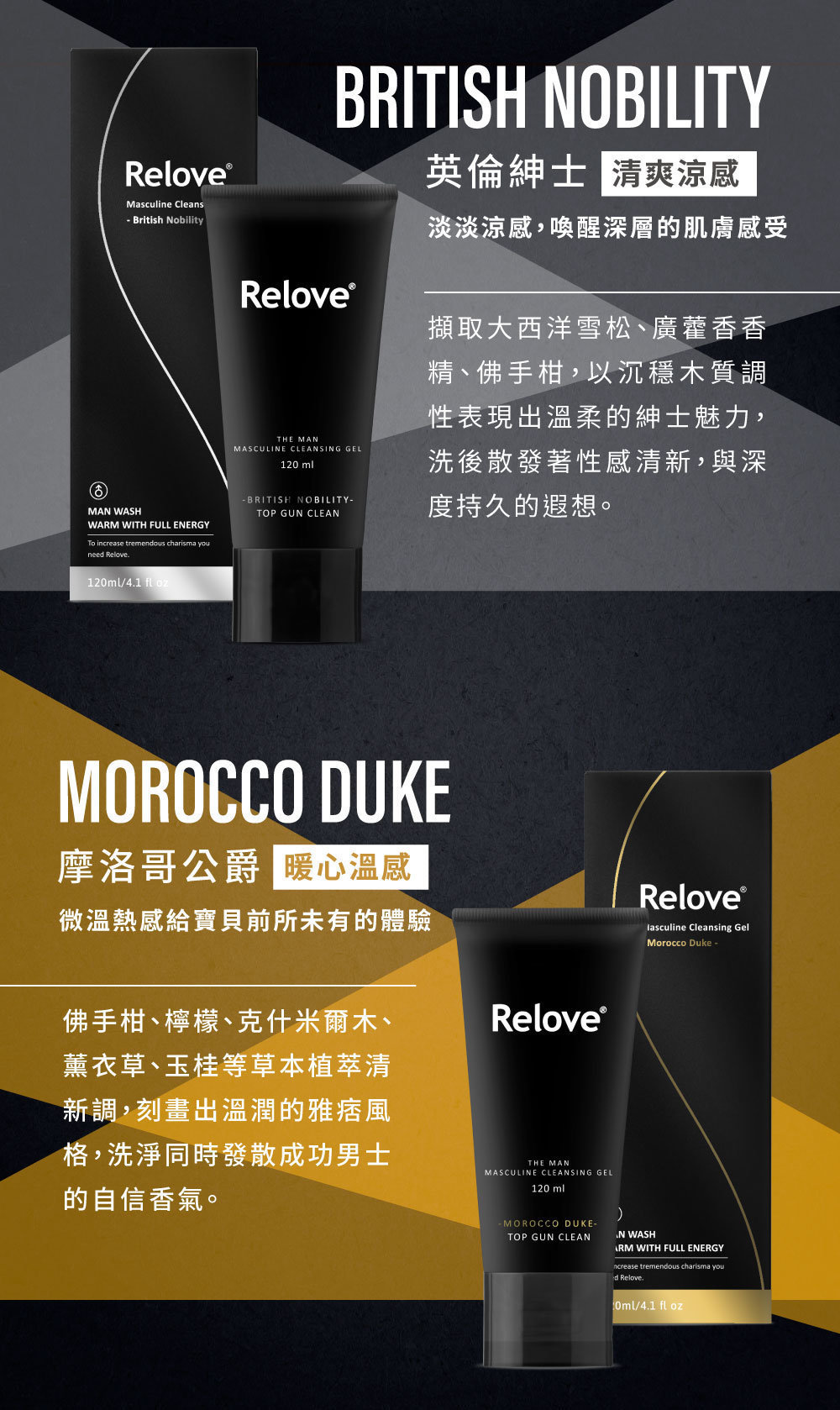 Relove 男性私密潔淨凝露 英倫紳士 (涼感) 120ml-SING DR