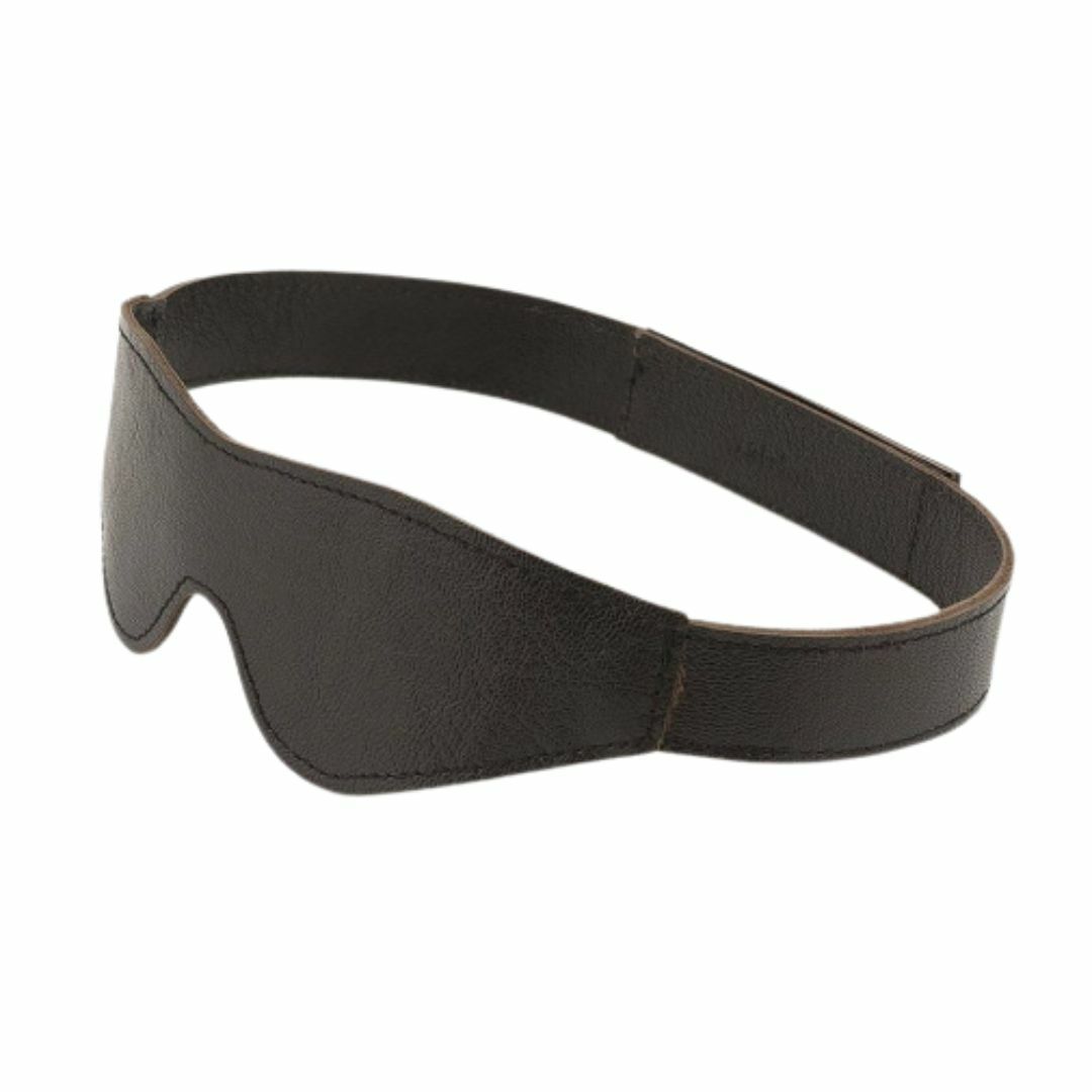 Liebe Seele 高級山羊皮 BDSM 眼罩，黑色/酒紅色，柔軟天鵝絨內襯，完全遮光，Velcro 可調設計，極致舒適。