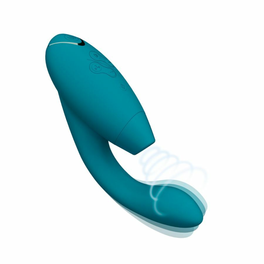 Womanizer DUO 2 便攜式按摩棒，結合G點震動與Pleasure Air空氣刺激技術。