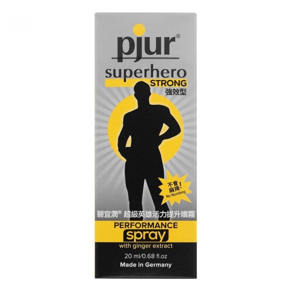 Pjur Superhero 20ml，持久噴霧，含生薑與薄荷葉油，降低敏感度但不影響整體感受。