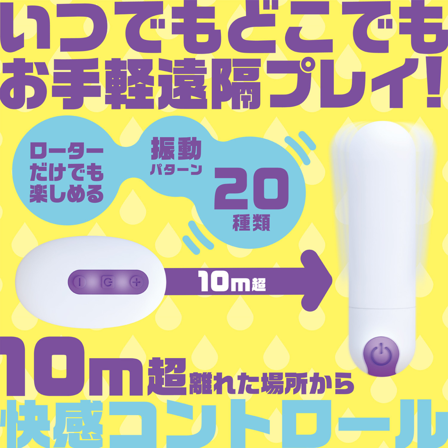 SSI Japan Docodemo 遙控震蛋，20種震動模式，10m遙控範圍，適合自娛及情侶互動。