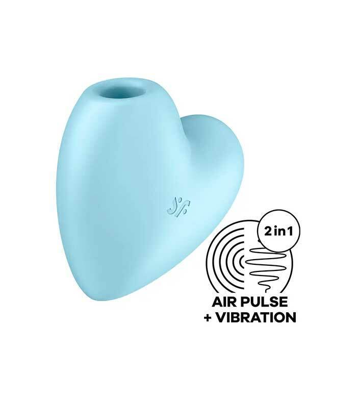 Satisfyer Cutie Heart 可愛心形吸啜震動器 (淺紅色/藍色)-SING DR
