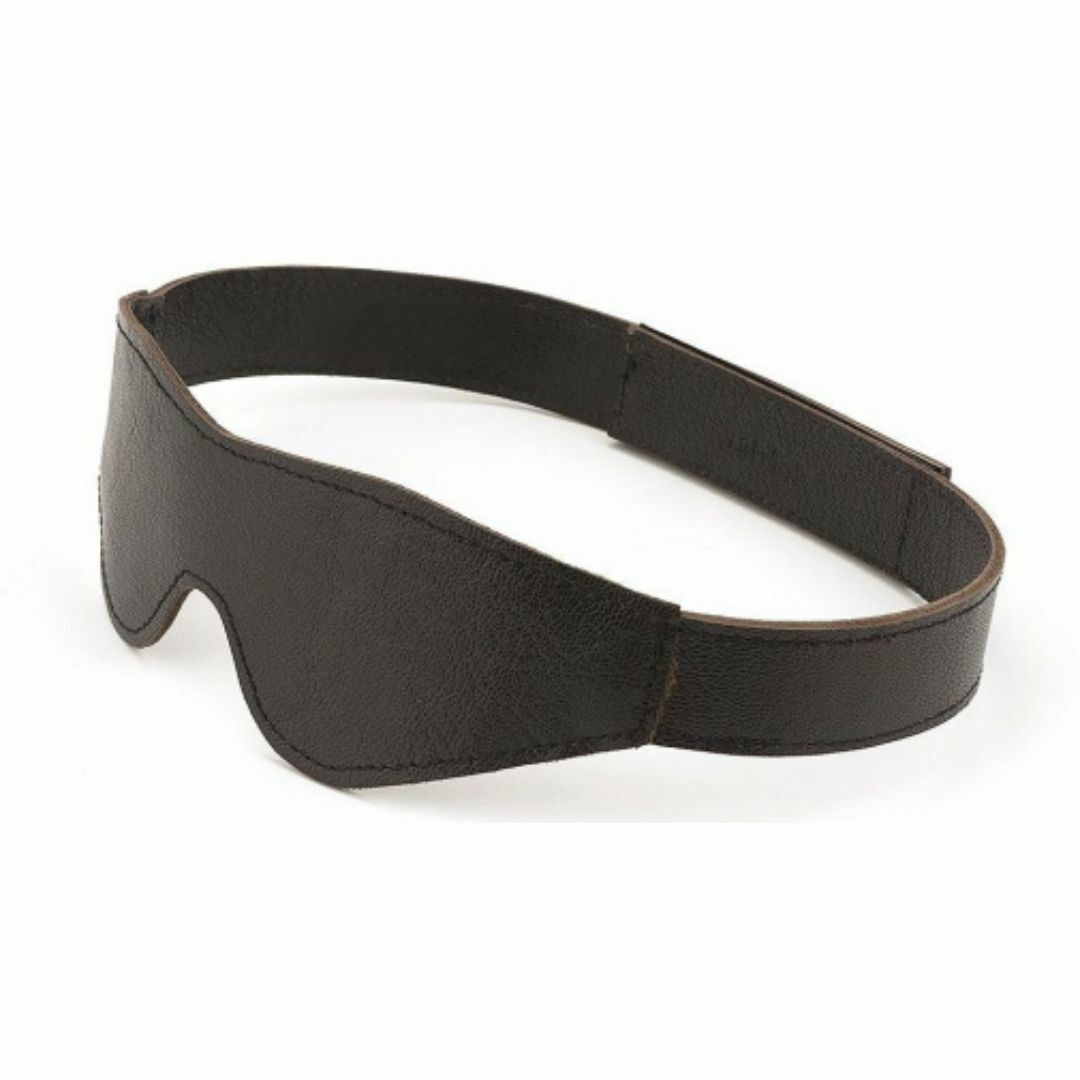  奢華 BDSM 皮革眼罩，Liebe Seele 山羊皮製，柔軟貼合眼部，酒紅/黑色款，全視野剝奪設計，增強感官刺激。