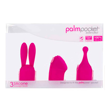 Palm Power Pocket Extended 矽膠附件套裝，含 3 款按摩頭，輕鬆更換增強刺激感。