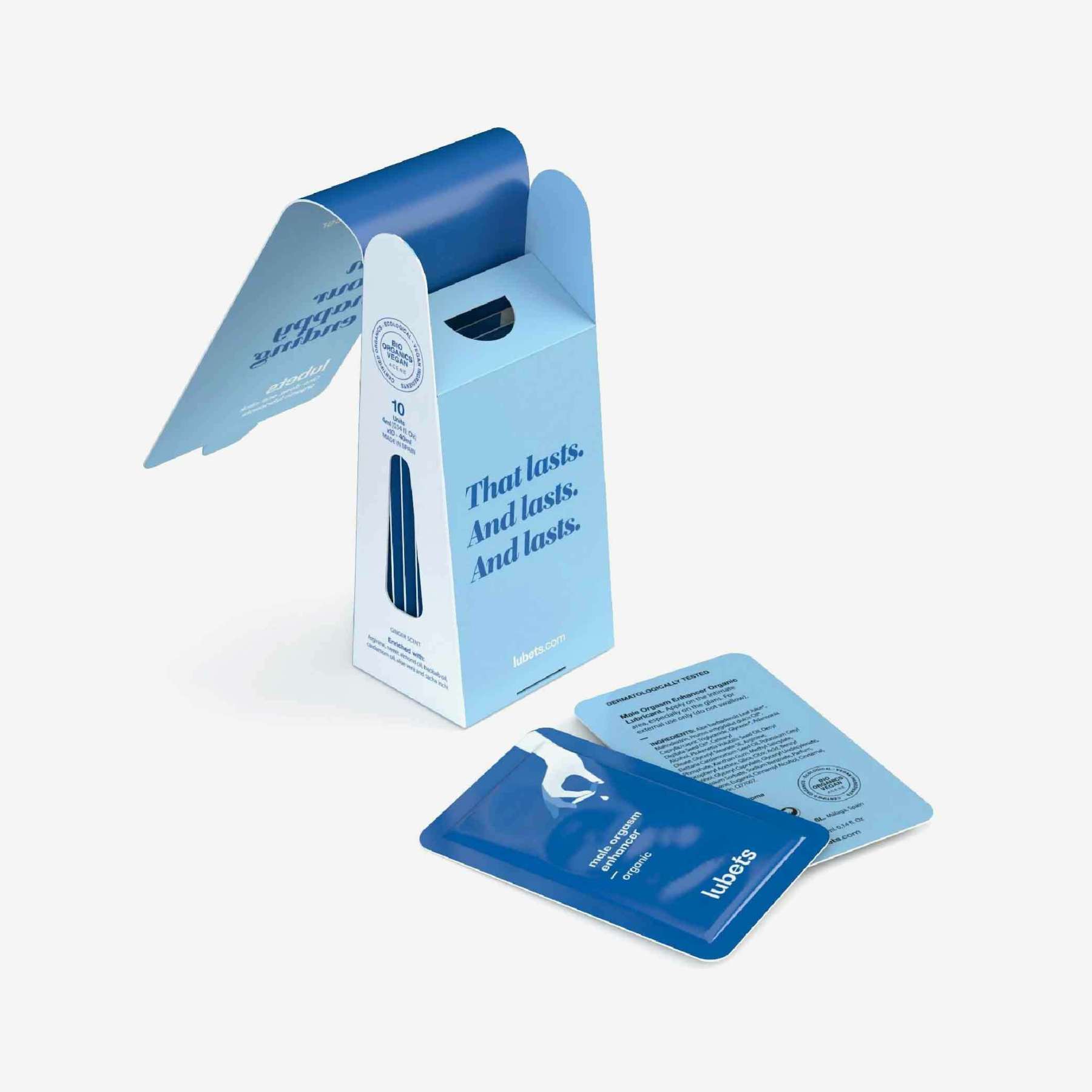 有機男士高潮提升液，增強高潮體驗，天然溫熱刺激，4ml x 10 片裝，適合前戲使用，經皮膚測試安全可靠。